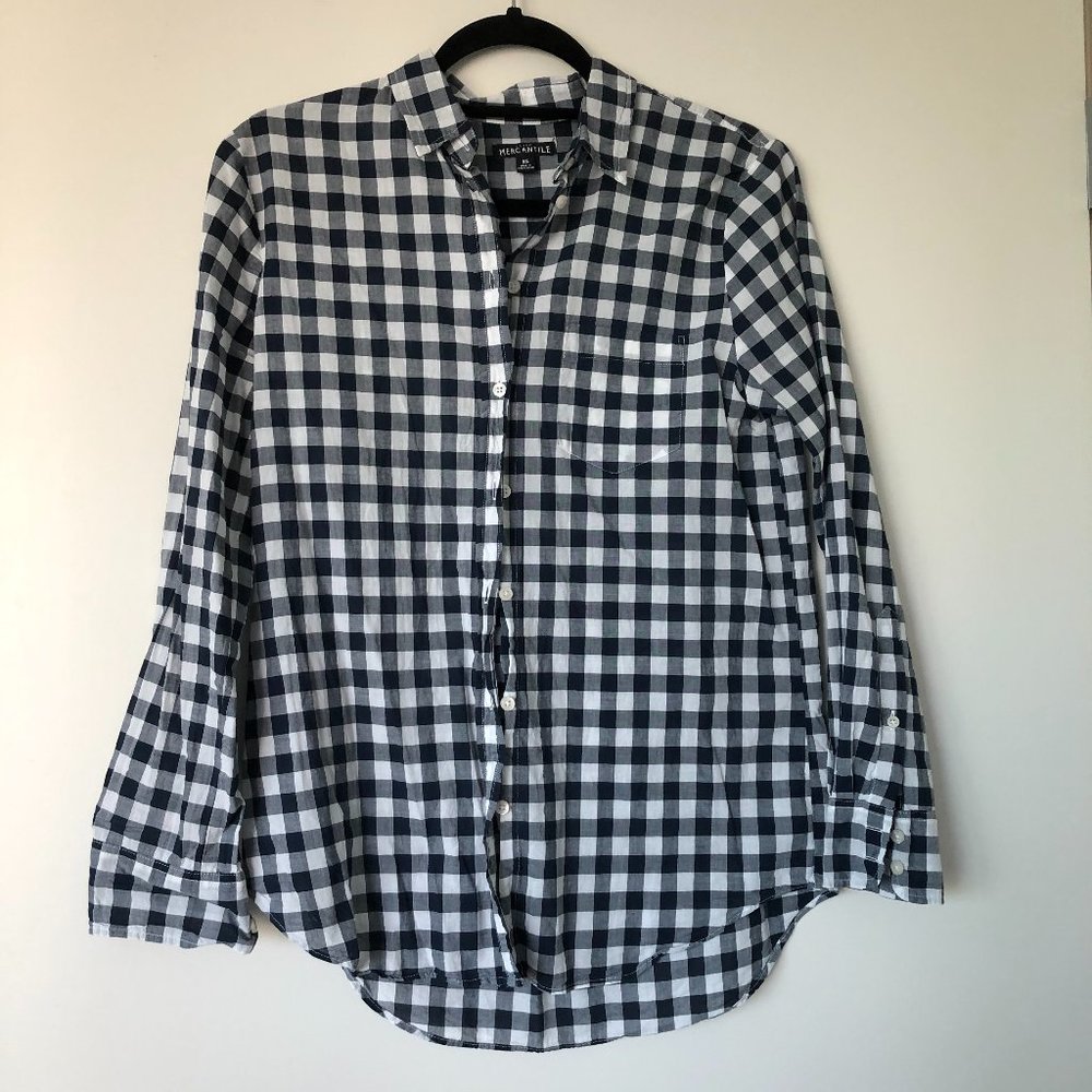 Navy and White Checkered Stop